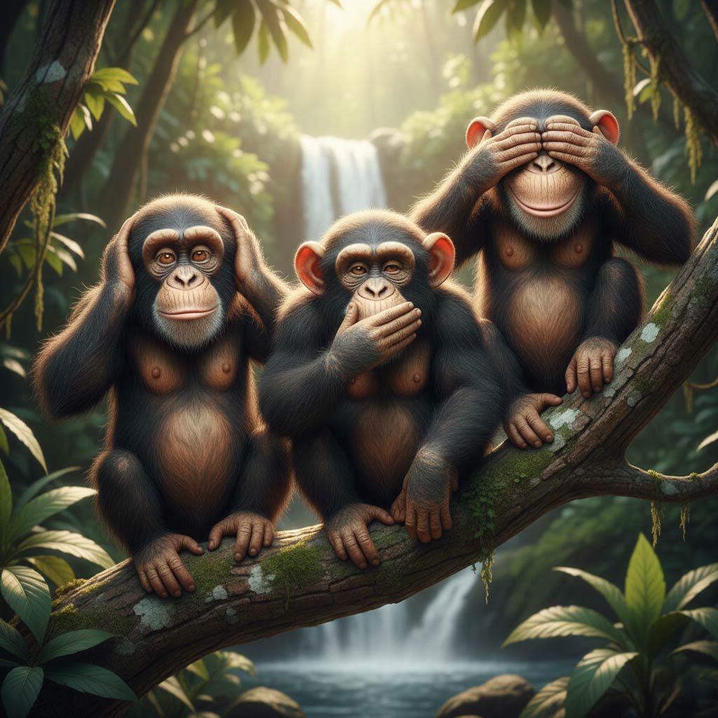 politiche linguistiche - 3 scimmie