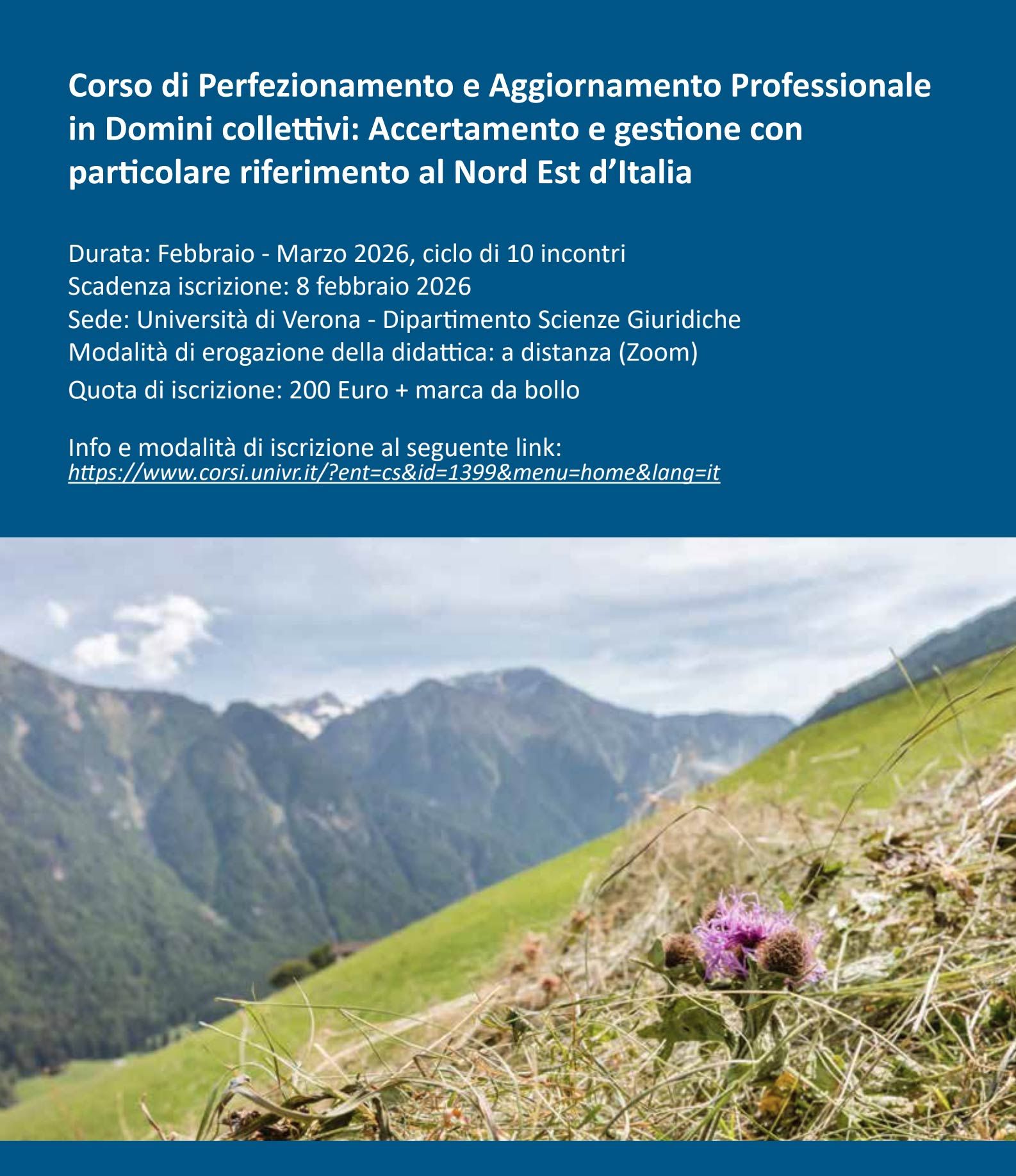 Corso di perfezionamento domini collettivi