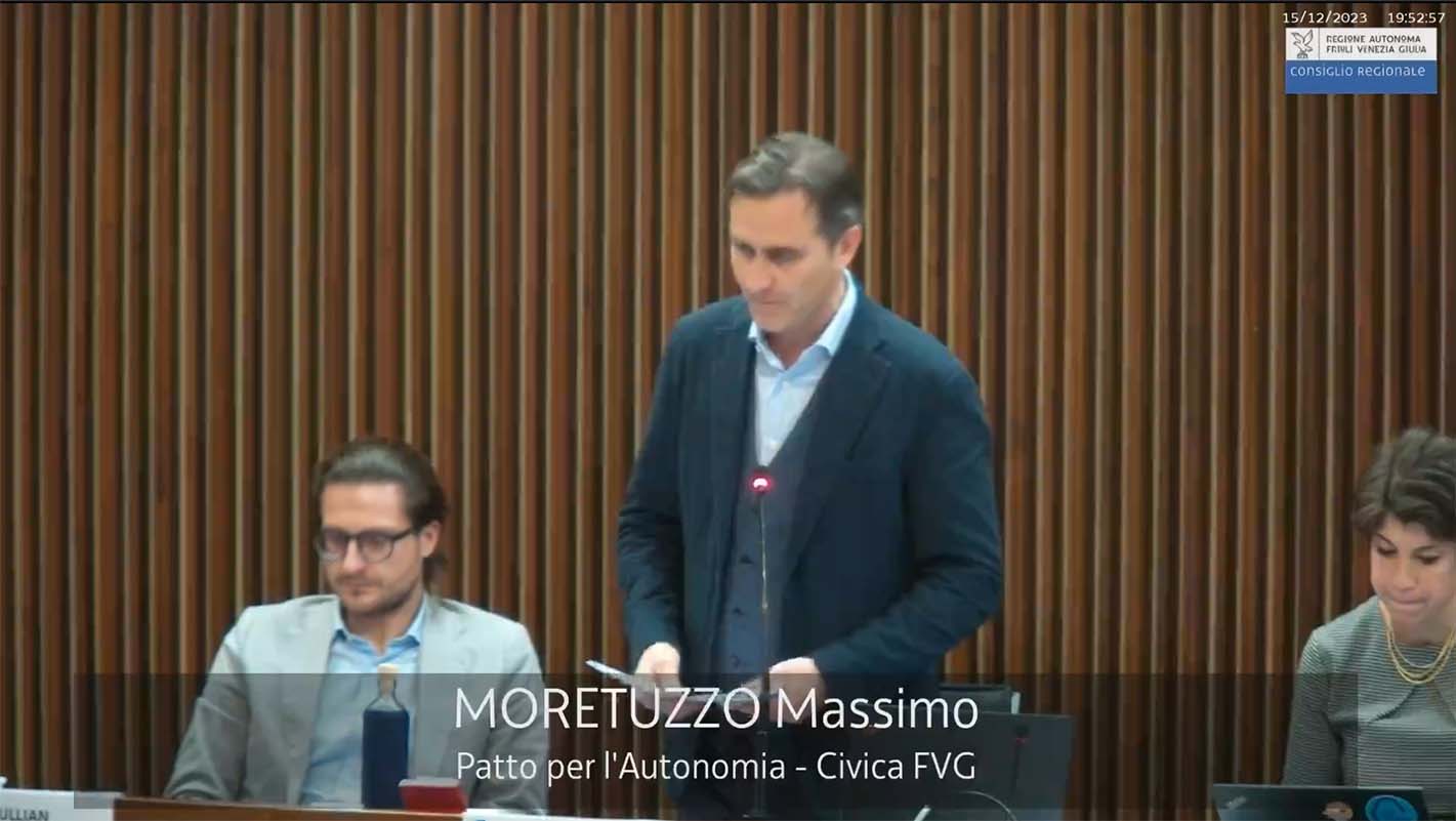 Intervento di Moretuzzo in Consiglio regionale