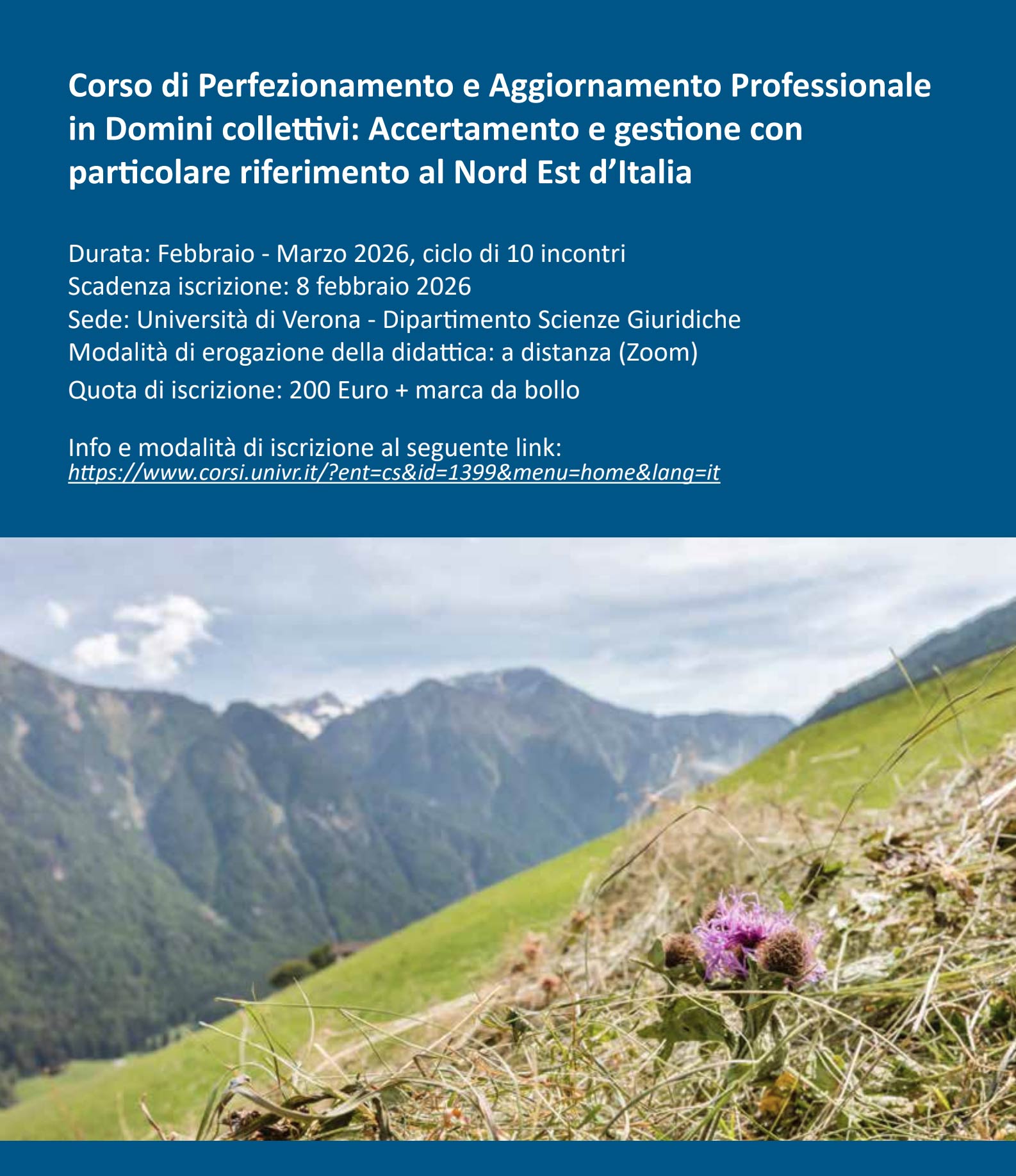 Corso di perfezionamento domini collettivi