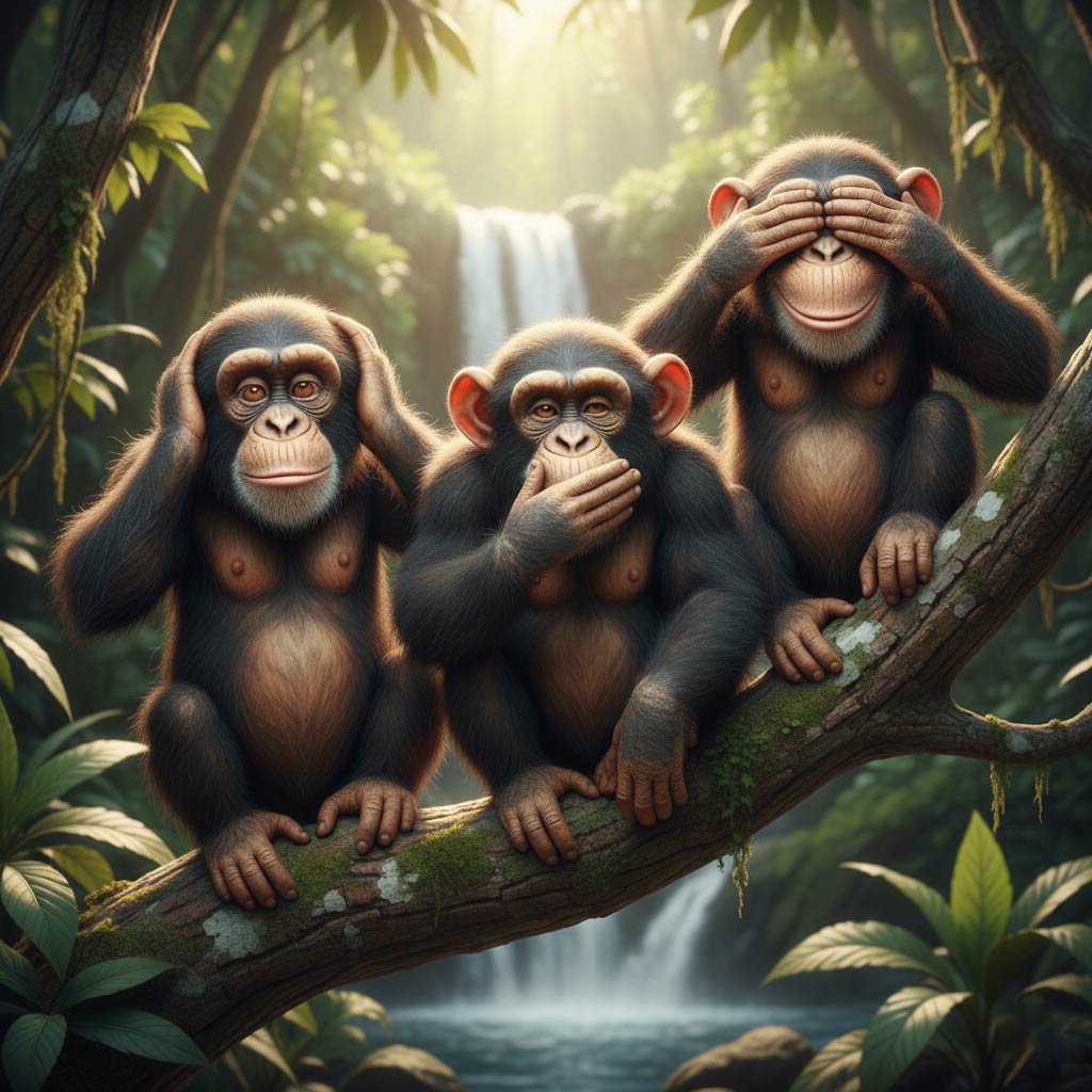 politiche linguistiche - 3 scimmie