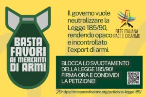 Basta favori ai mercanti di armi